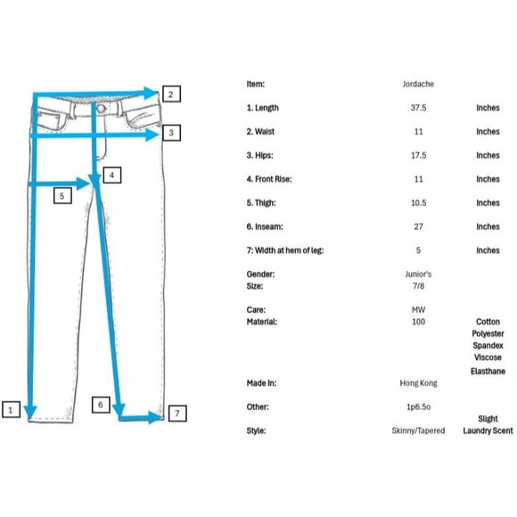 Vintage Jordache Skinny Tapered Leg Juniors Jeans 7 8 27 Pink Heart Buttons - Picture 9 of 9